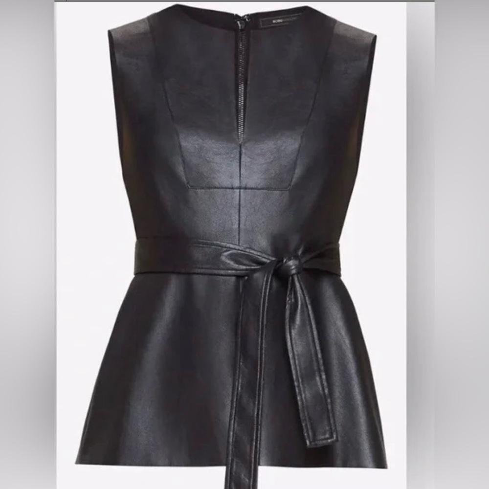 BCBG FAUX LEATHER TOP SIZE XXS